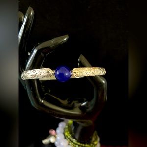 Hand-made Hawaiian heirloom bracelet with blue jade